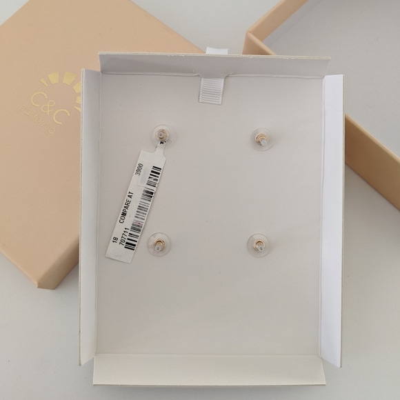 C & C California White & Pink Large Flower Statement Earrings 2 Pair Set, NWT - Picture 3 of 4